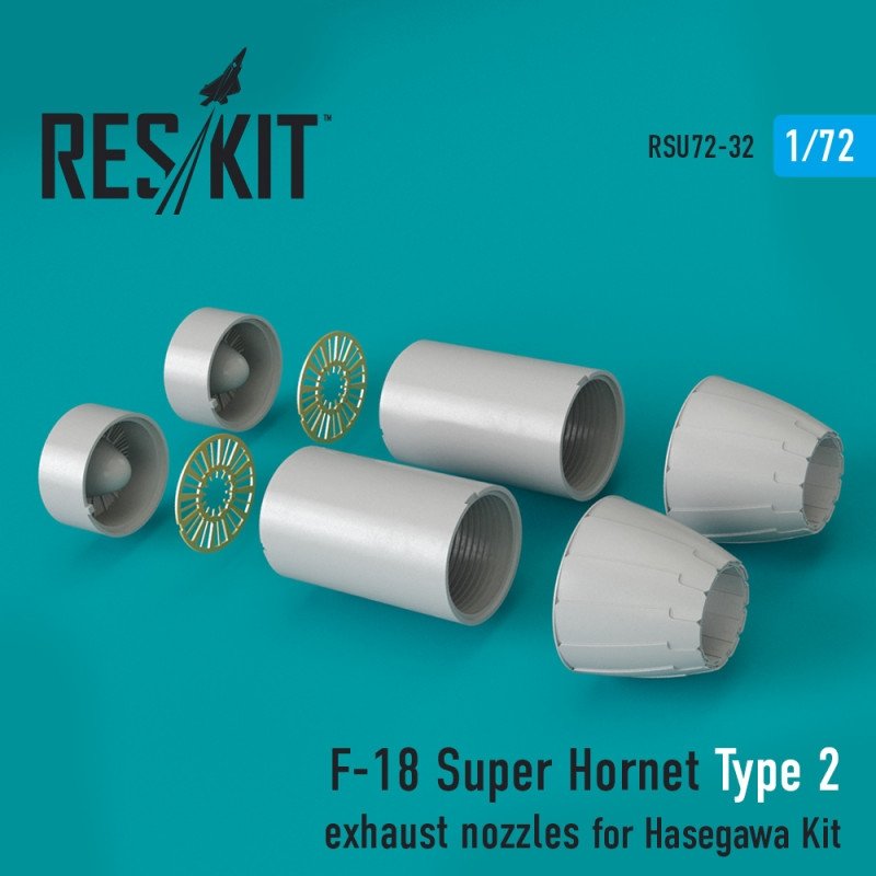 RESKIT RSU72-0032 Buses d'échappement F-18 Super Hornet Type 2 pour maquette Hasegawa au 1/72