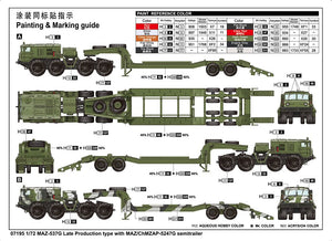 Trumpeter 07195 MAZ-537G Late production type with MAZ/ChMZAP-5247G semitrailer 1/72 – zdjęcie 5