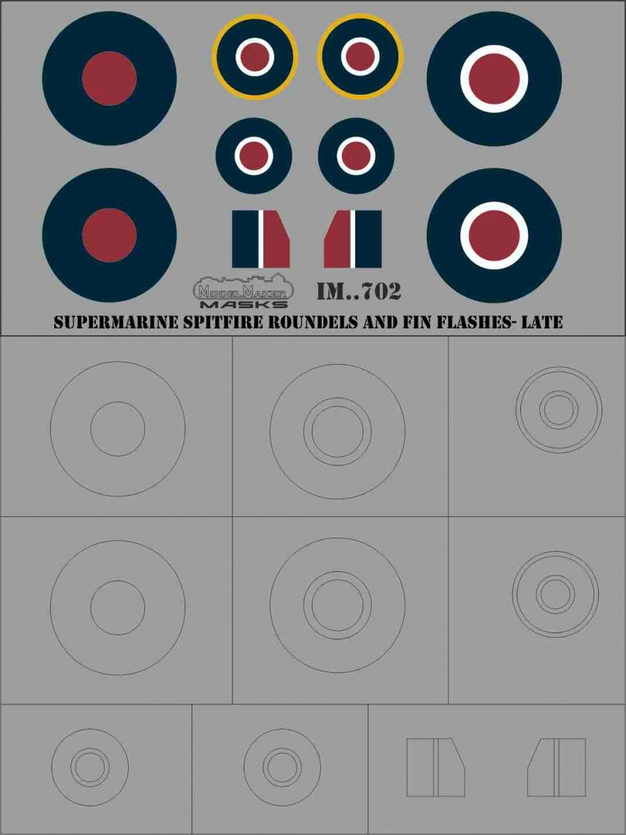 ModelMaker Decals IM48702 Supermarine Spitfire roundels and fin flashes - LATE 1/48 – image 2
