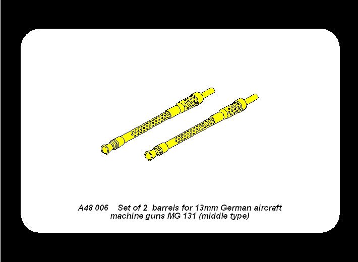 Aber A48 006 Set of 2 barrels for German 13mm aircraft machine guns MG 131 (middle type) 1/48 – zdjęcie 7