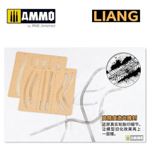 Liang 0010 Tire Tracks Effects Airbrush Stencils A – immagine 5