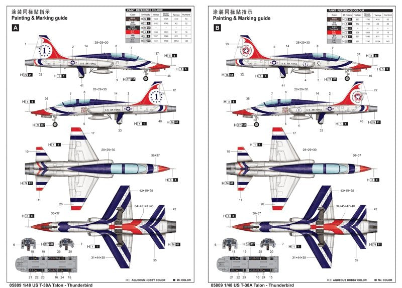 Trumpeter 05809 US T-38A Talon - Thunderbird 1/48 – zdjęcie 9