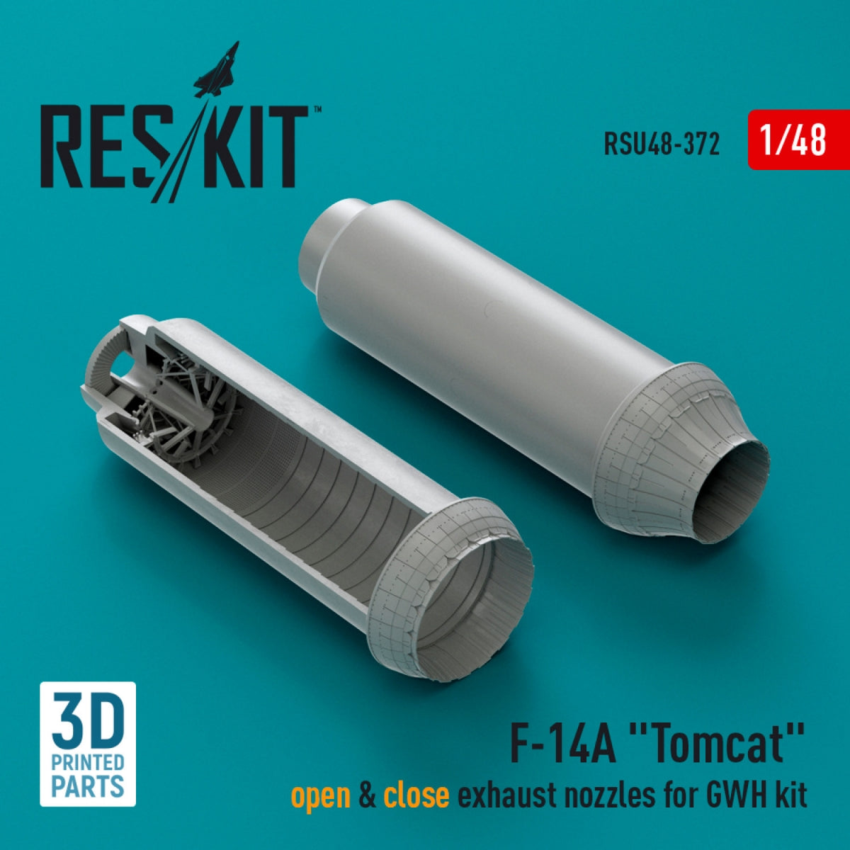 RESKIT RSU48-0372 F-14A &amp;quot;Tomcat&amp;quot; open &amp;amp; close exhaust nozzles for GWH kit (3D Printed) 1/48