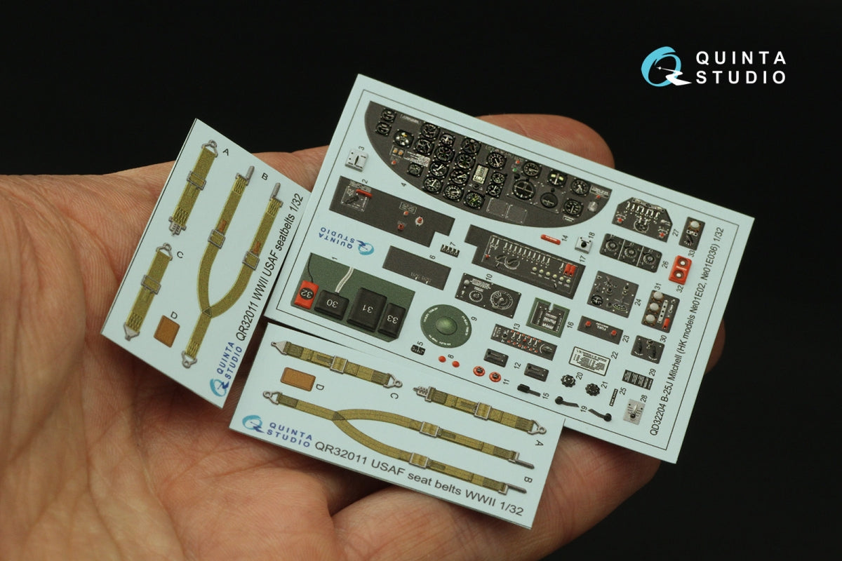 Quinta Studio QD32204 B-25J Mitchell Gun nose 3D-Printed &amp;amp; coloured Interior on decal paper (HK models) 1/32 – zdjęcie 5