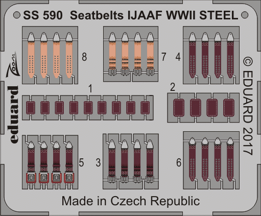 Eduard SS590 Ceintures de sécurité IJAAF WWII ACIER 1/72 