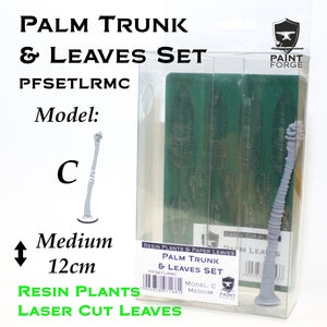 Paint Forge PFSETLRMC Laser Cut + Resin Plants PALM SET LEAVES + TRUNK C, size M