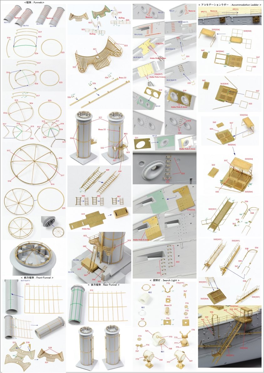 Pontos 23008F1 IJN MIKASA 1905 Detail Up Set 1/200 – zdjęcie 16