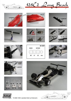 KA Models FE-20002 Ferrari 126C2 Long Beach Super Detail-Up parts set for Fujimi 1/20 – zdjęcie 5