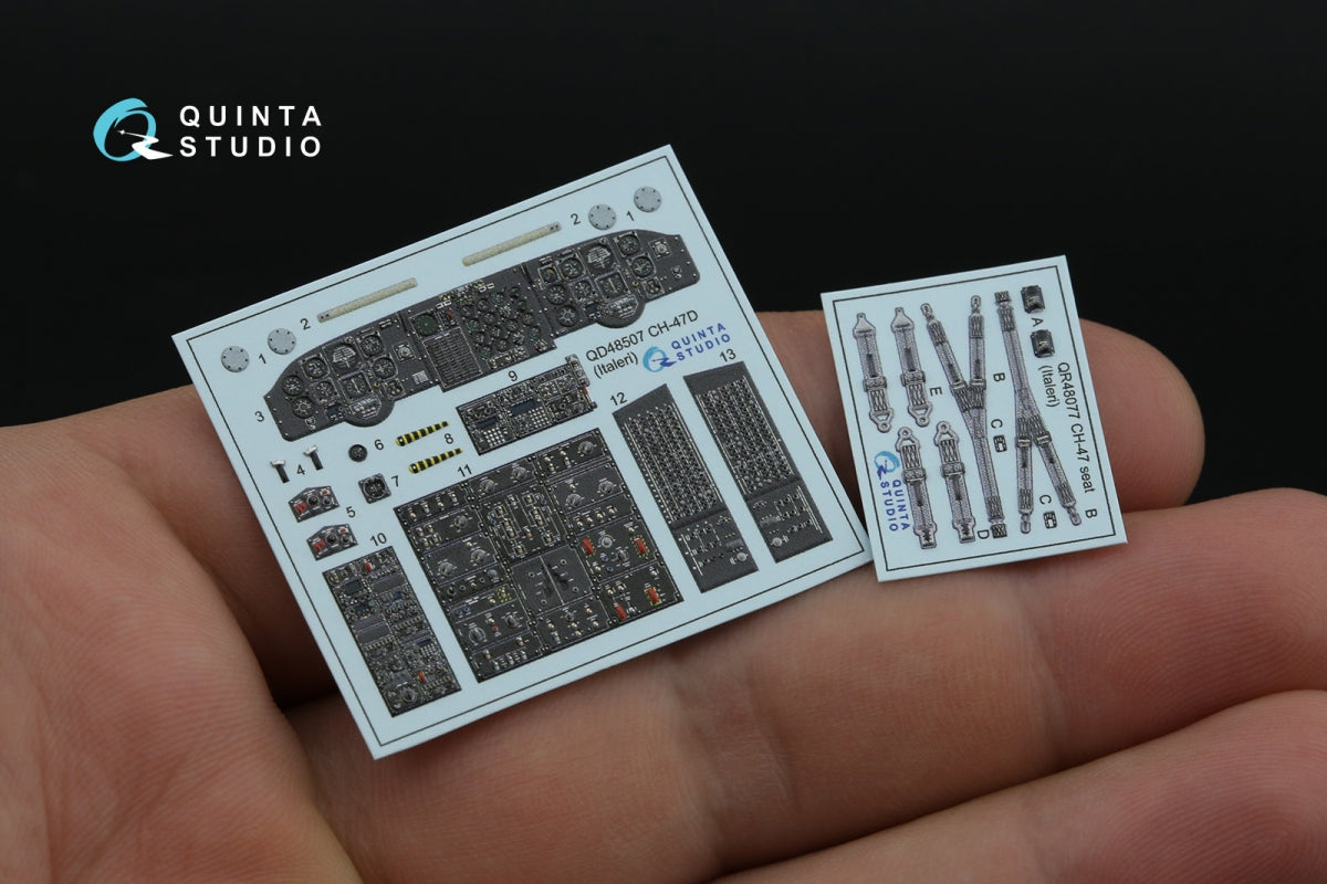 Quinta Studio QD48507 CH-47D 3D-Printed colored Interior on decal paper (Italeri) 1/48 – image 2