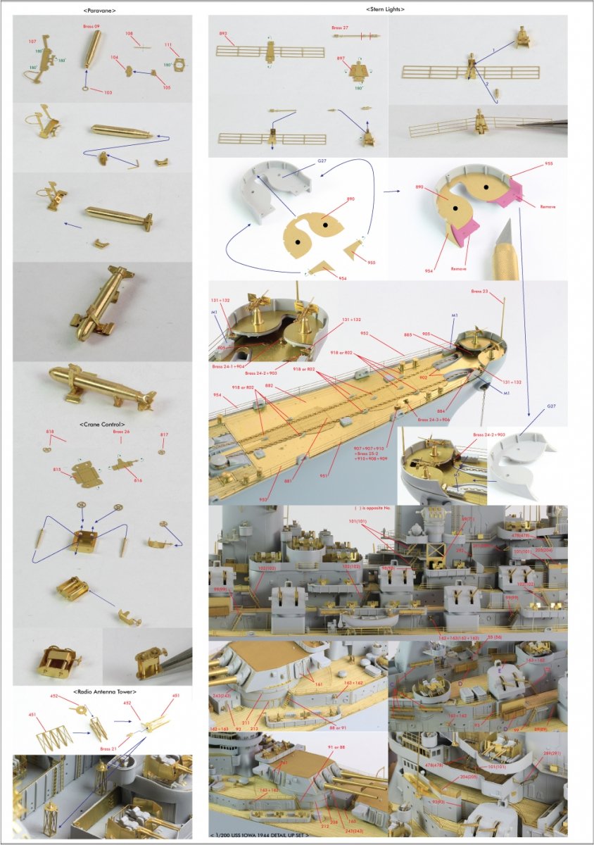 Pontos 23005F1 USS BB-61 Iowa 1944 Detail Up Set (20B Deck Blue stained wooden deck) 1/200 – zdjęcie 27