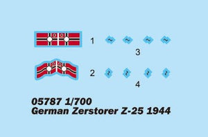 Trumpeter 05787 German Zerstorer Z-25 1944 1/700 – zdjęcie 2