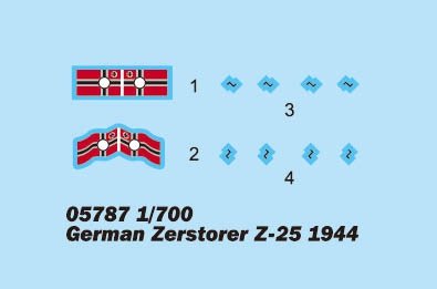 Trumpeter 05787 German Zerstorer Z-25 1944 1/700 – zdjęcie 2