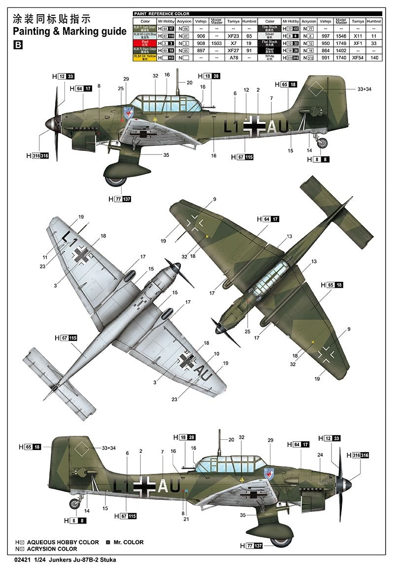 Trumpeter 02421 Junkers Ju-87B-2 Stuka 1/24 – zdjęcie 2