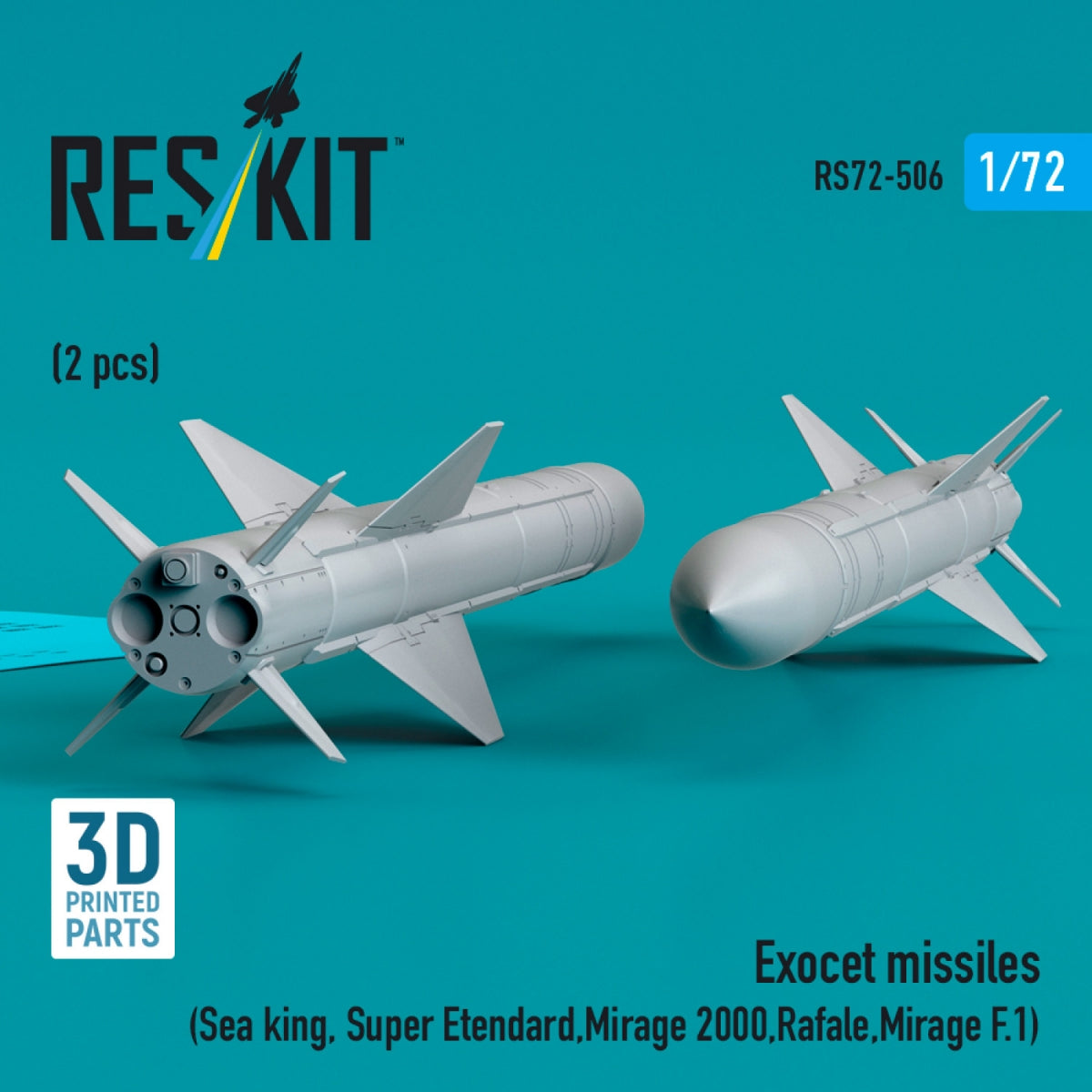 RESKIT RS72-0506 Exocet missiles (2 pcs) (3D Printed) 1/72 – zdjęcie 3