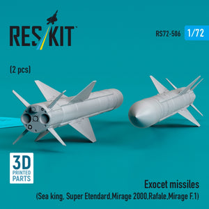 RESKIT RS72-0506 Exocet missiles (2 pcs) (3D Printed) 1/72 – zdjęcie 3