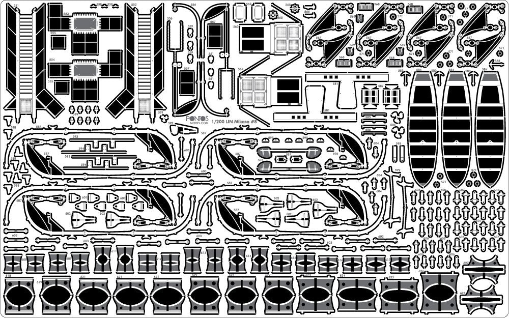 Pontos 23008F1 IJN MIKASA 1905 Detail Up Set 1/200 – zdjęcie 31
