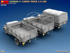 Miniart 35456 GERMAN 3T CARGO TRUCK 3,6-36S MID PROD 1/35 – zdjęcie 5