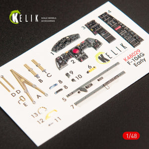 KELIK K48029 F-104G &amp;quot;STARFIGHTER&amp;quot; EARLY TYPE INTERIOR 3D DECALS FOR HASEGAWA KIT 1/48 – zdjęcie 2
