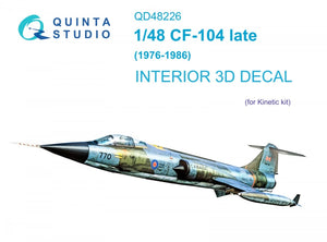 Quinta Studio QD48226 CF-104 Late 3D-Printed &amp;amp; colored Interior on decal paper (Kinetic) 1/48