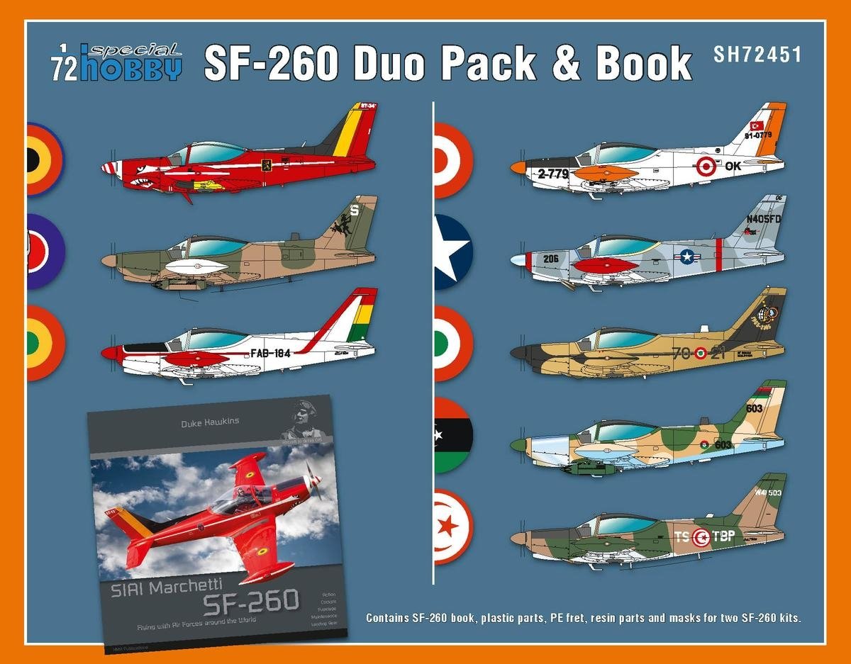 Special Hobby 72451 SIAI-Marchetti SF-260 Duo Pack & Book 1/72