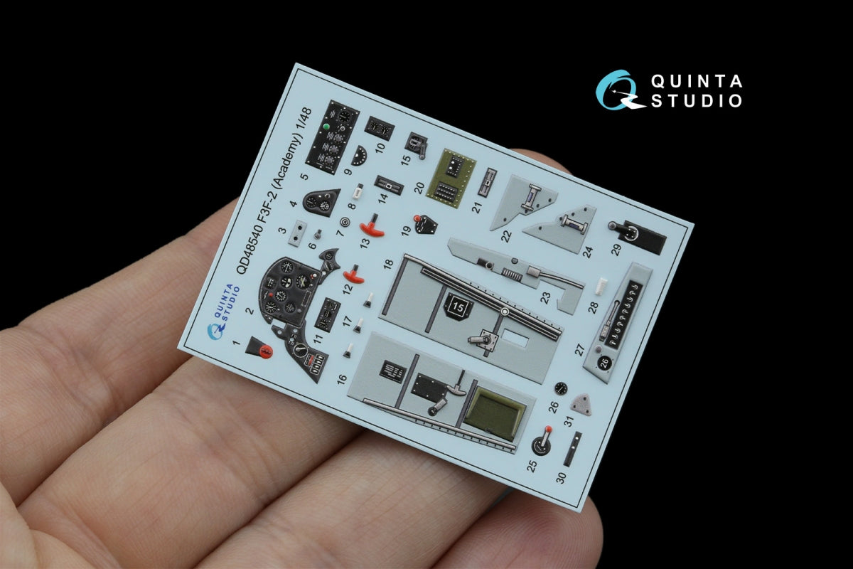 Quinta Studio QD48540 F3F-2 3D-Printed &amp;amp; colored Interior on decal paper (Academy/Accurate Miniatures) 1/48 – image 3