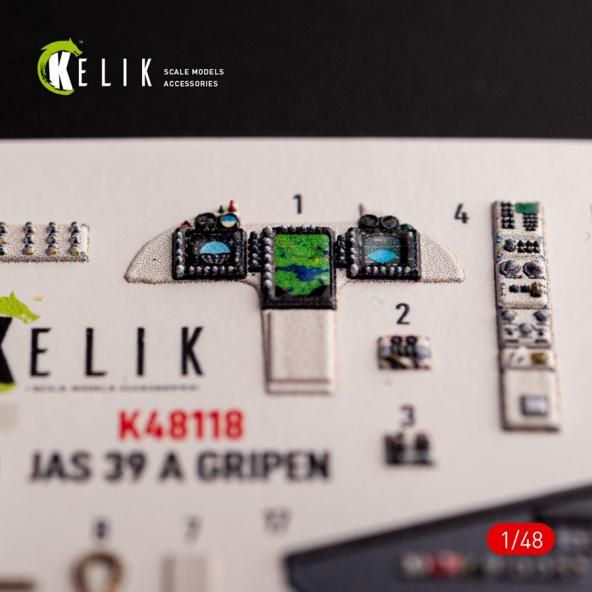 Kelik K48118 Jas-39 A - interior 3D decals for Italeri kit 1/48