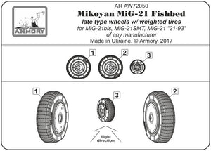 Armory Models AW72050 Mikoyan MiG-21 Fishbed wheels w/ weighted tires, late 1/72 – zdjęcie 6