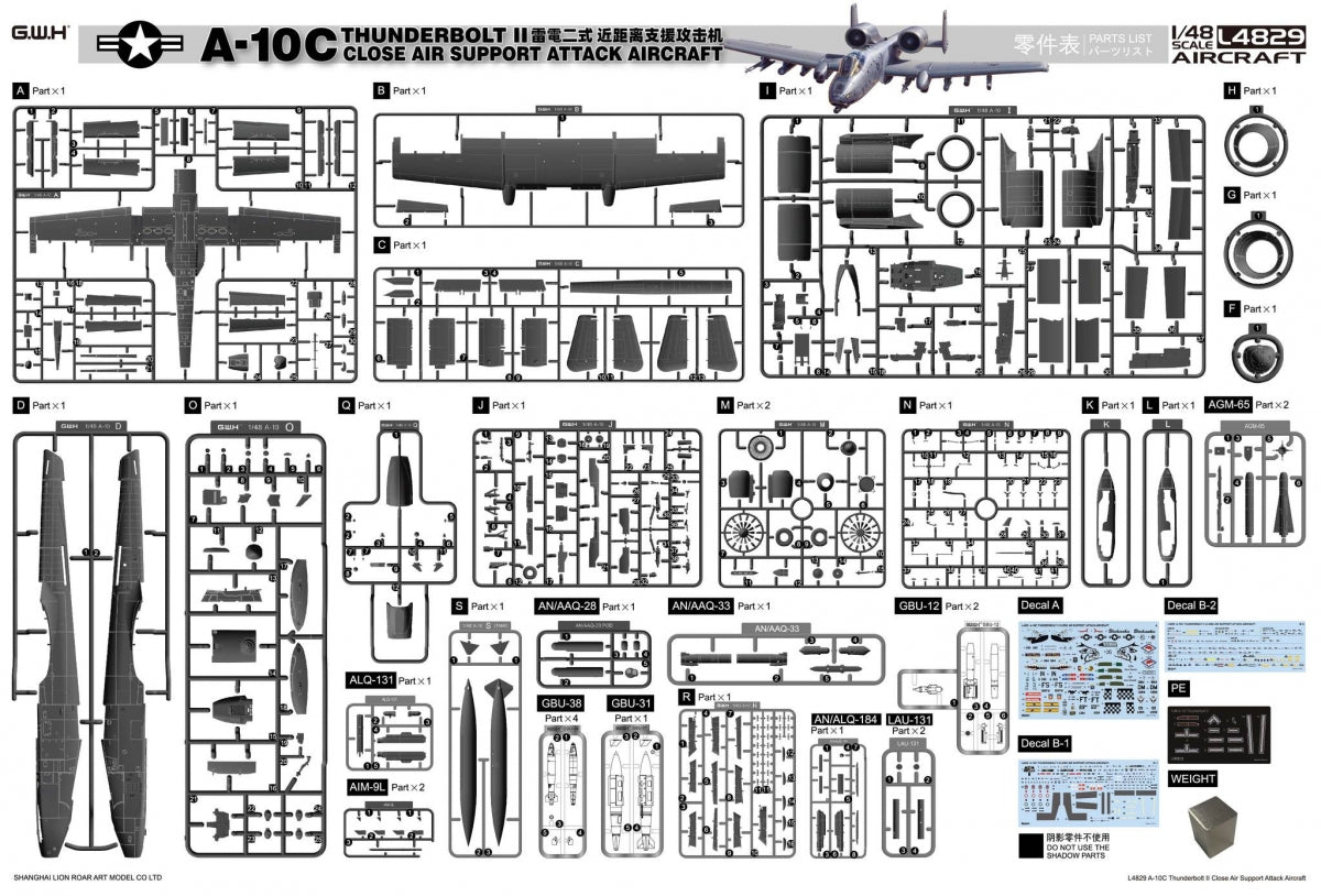 Great Wall Hobby L4829 A-10C THUNDERBOLT II 1/48 – immagine 2