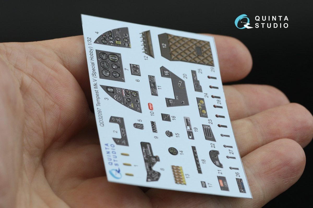 Quinta Studio QD32097 Tempest Mk.V 3D-Printed &amp;amp; coloured Interior on decal paper (Special Hobby/Revell) 1/32 – zdjęcie 8