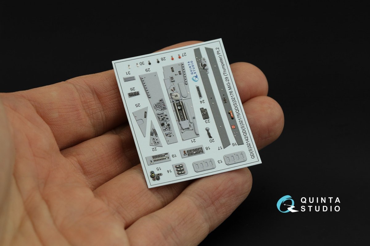 Quinta Studio QD32176 MiG-29A NATO service 3D-Printed &amp;amp; coloured Interior on decal paper (Trumpeter) 1/32 – zdjęcie 4