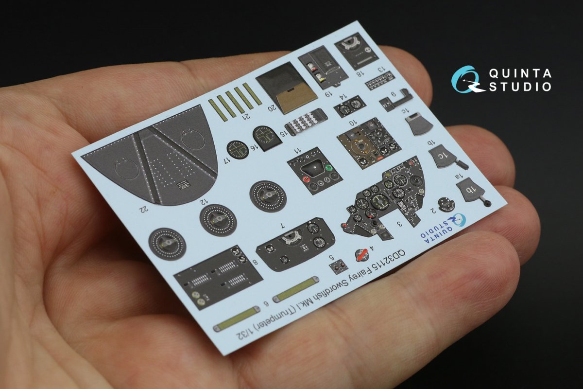 Quinta Studio QD32115 Fairey Swordfish Mk.I 3D-Printed &amp;amp; coloured Interior on decal paper (Trumpeter) 1/32 – zdjęcie 5