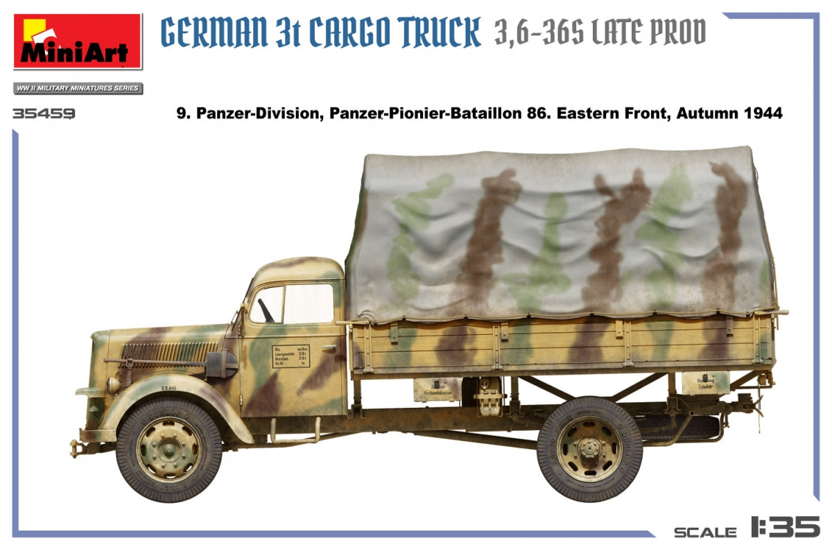 MiniArt 35459 German 3t Cargo Truck 3.5-36s Late Production 1/35 – zdjęcie 11