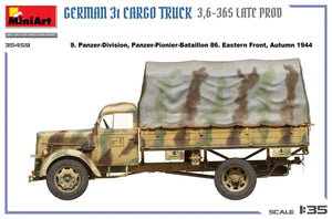 MiniArt 35459 German 3t Cargo Truck 3.5-36s Late Production 1/35 – zdjęcie 11