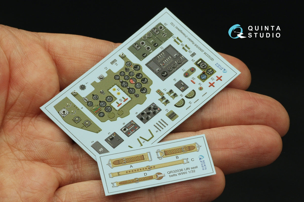 Quinta Studio QD32238 Mitsubishi J2M3/5/6 Raiden 3D-Printed coloured Interior on decal paper (Hasegawa) 1/32 – zdjęcie 4