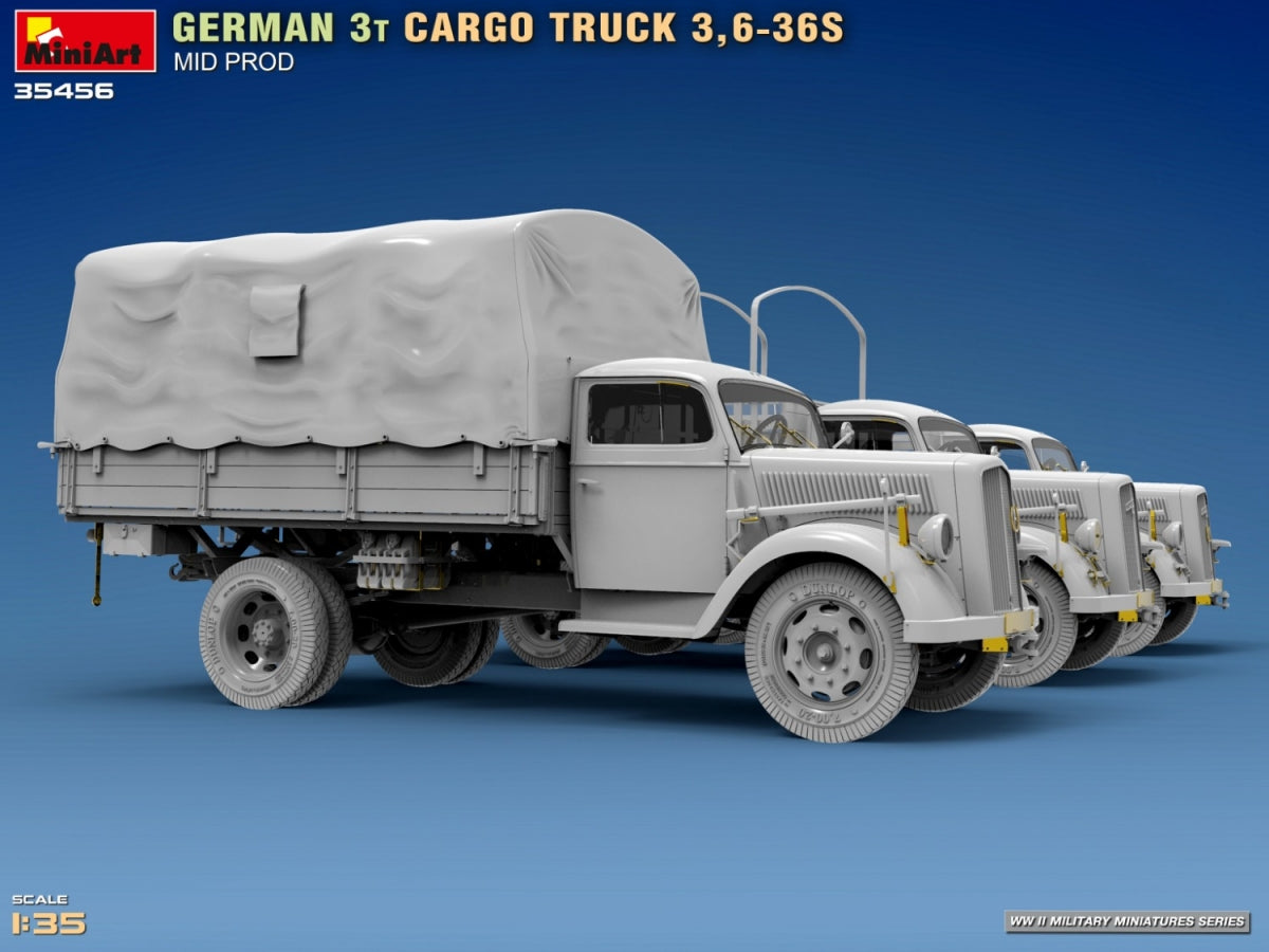 Miniart 35456 GERMAN 3T CARGO TRUCK 3,6-36S MID PROD 1/35 – zdjęcie 8