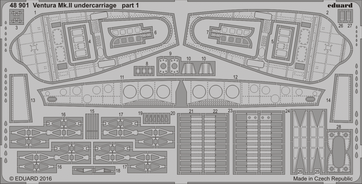 Train d'atterrissage Eduard 48901 Ventura Mk. II REVELL 1/48