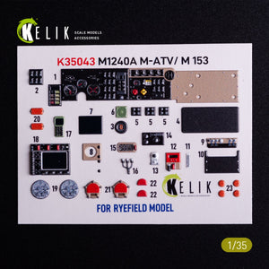 Kelik K35043 M1240A M-ATV - interior 3D decals for RFM kit 1/35
