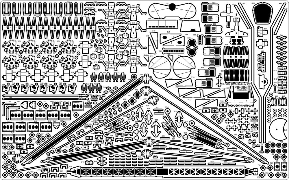 Pontos 23007F1 HMS RODNEY 1942 Detail Up Set 1/200 – zdjęcie 31