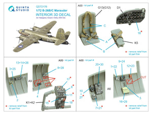 Quinta Studio QD72176 B-26B Marauder 3D-Printed &amp;amp; coloured Interior on decal paper (Hasegawa/ Eduard/ Hobby2000) 1/72 – zdjęcie 3