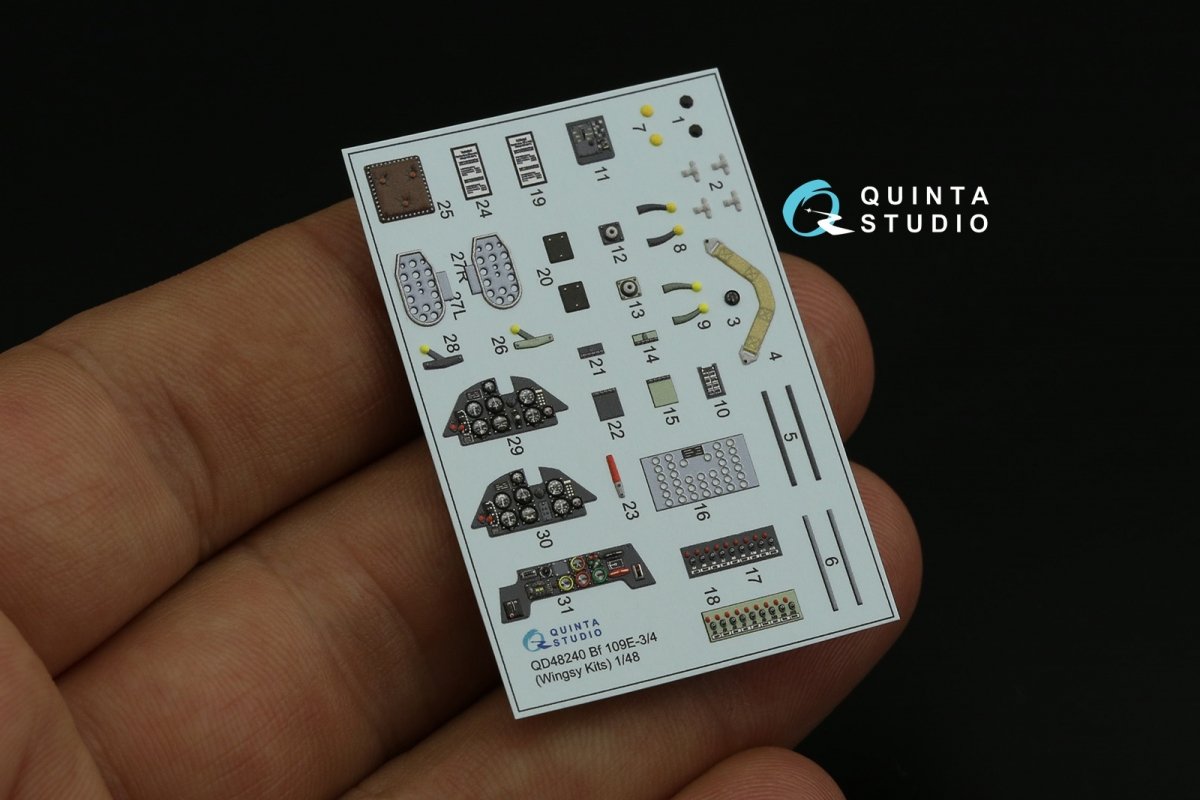 Quinta Studio QD48240 Bf 109E-3/4 3D-Printed &amp;amp; colored Interior on decal paper (Wingsy kits) 1/48 – image 10