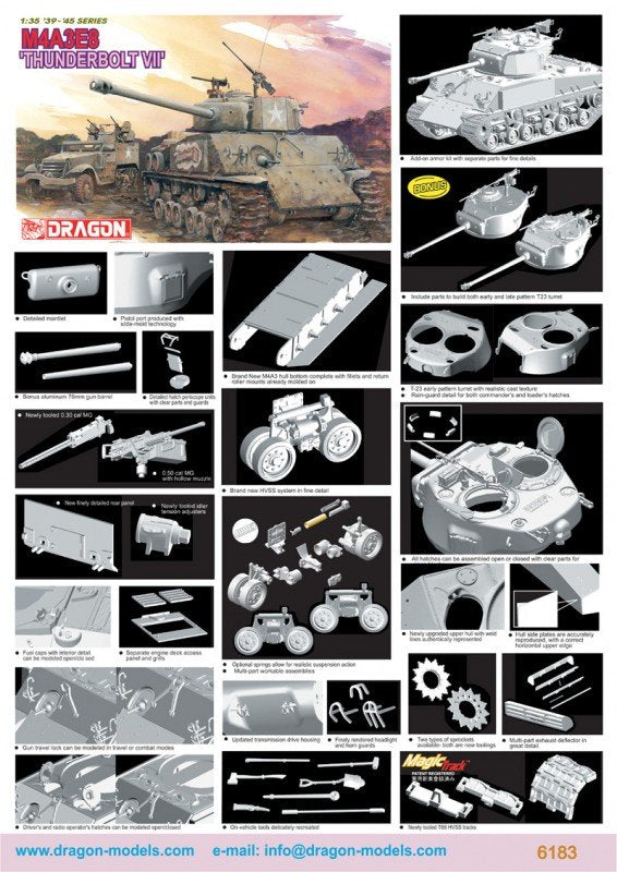Dragon 6183 M4A3E8 &amp;quot;Thunderbolt VII&amp;quot; 1/35 – zdjęcie 2