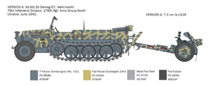 Italeri 6595 Sd. Kfz. 10 Demag D7 with 7,5 cm leIG 18 and crew 1/35 – immagine 3