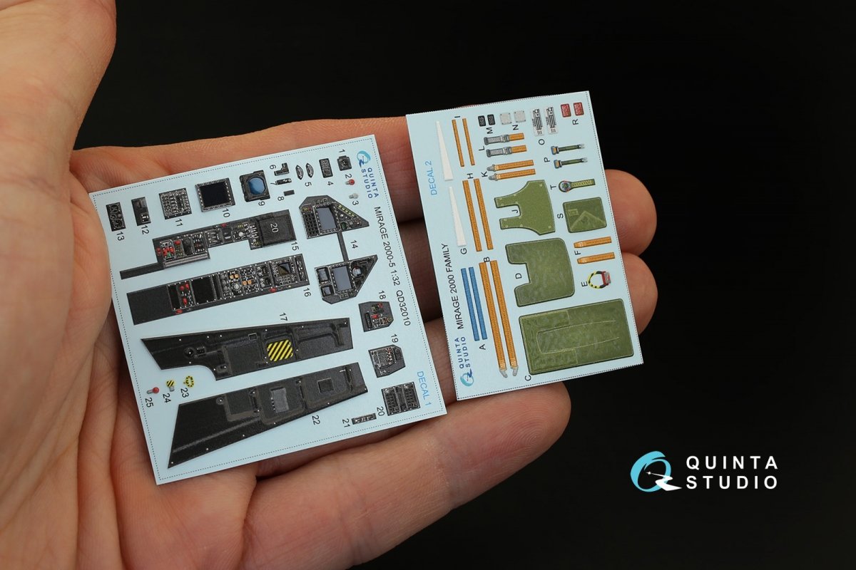 Quinta Studio QD32010 Mirage 2000-5 3D-Printed &amp;amp; coloured Interior on decal paper (for Kitty Hawk kit) 1/32 – zdjęcie 2