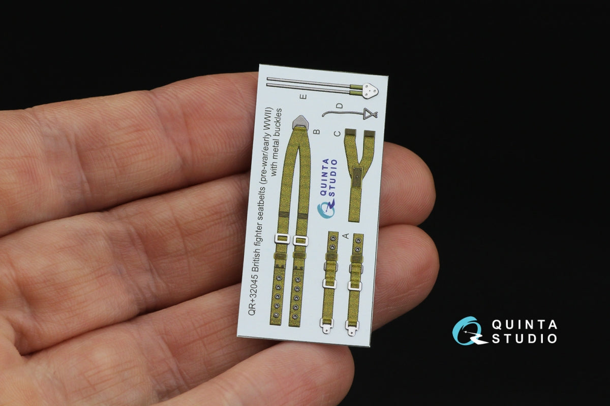 Quinta Studio QR+32045 British Fighter Seatbelts, pre-war/early WWII (with metal buckles) (All kits) 1/32 – zdjęcie 9