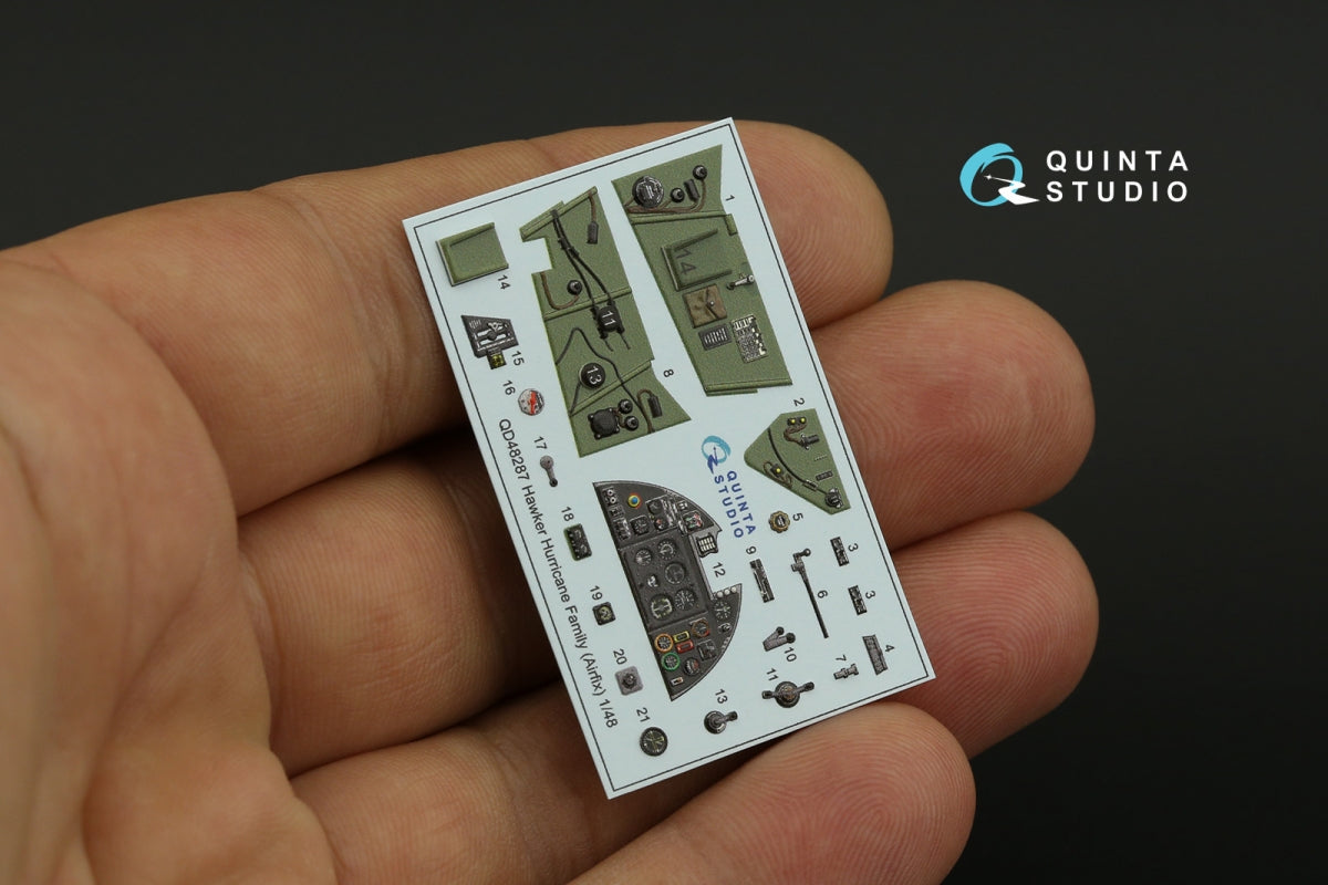 Quinta Studio QD48287 Hawker Hurricane family 3D-Printed &amp;amp; colored Interior on decal paper (Airfix) 1/48 – image 4