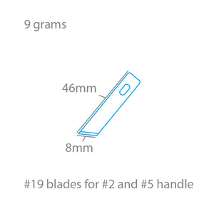 Modelcraft PKN2719 #19 Angled Chiselling Blades x 5 For #2 or #5 Handles – zdjęcie 2