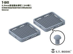 ET Model T-041 0.9mm Snap head rivet (240 pieces) (rivets)
