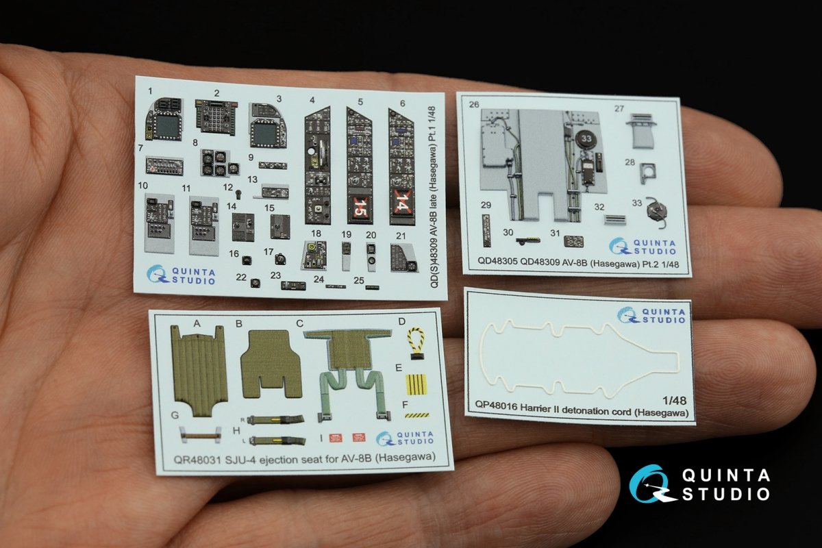 Quinta Studio QD48309 AV-8B Late 3D-Printed &amp;amp; colored Interior on decal paper (Hasegawa) 1/48 – image 2