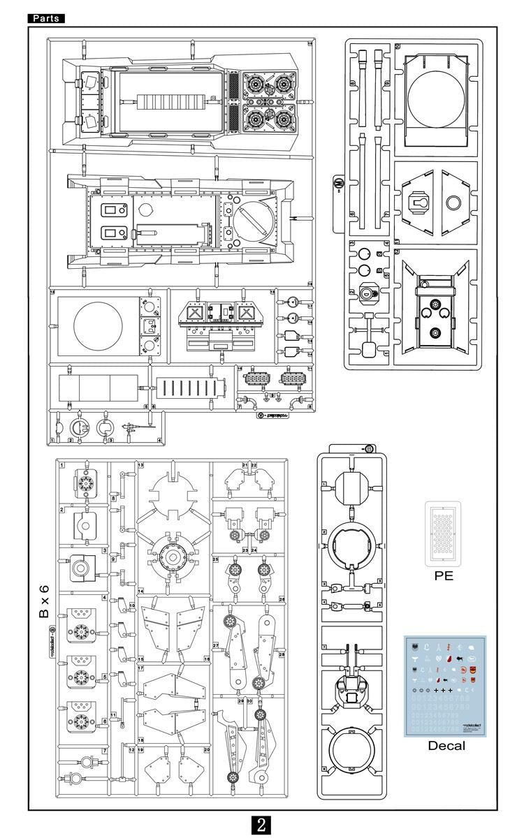 Modelcollect UA72126 Fist of War German WWII E-100 Supper Heavy Tank Nothung 1/72 – image 5