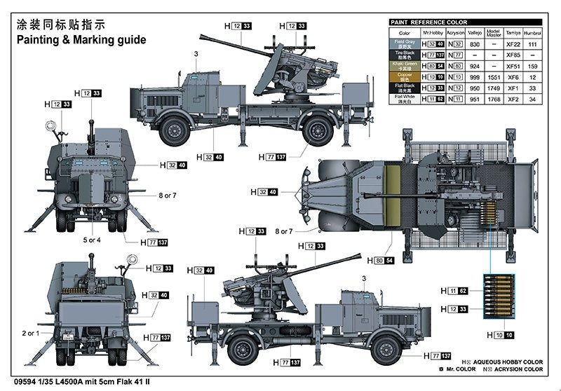 Trumpeter 09594 L4500A mit 5cm Flak 41 II 1/35 – zdjęcie 4